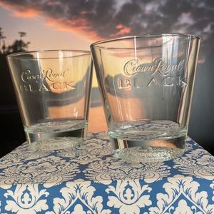Crown Royal Black Set of 2 Glasses